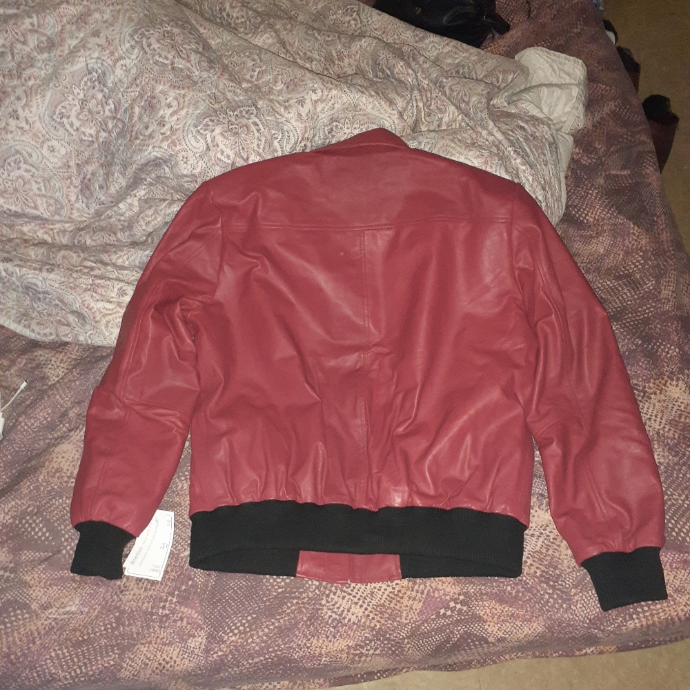 100% Real Leather Bomber NWT
